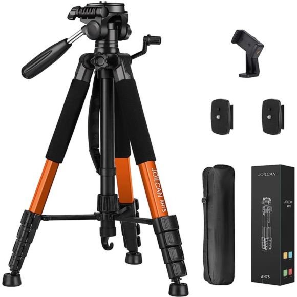 Tripod Camera Tripods, 74" Tripod Stand for Camera Phone, Heavy Duty Portable - Picture 1 of 6